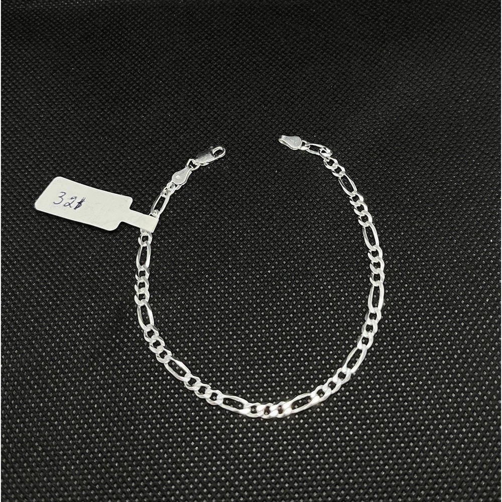 Esclava‎ De Plata 925 Con Tejido Figaro,925 Silver Bracelet 8 Inch